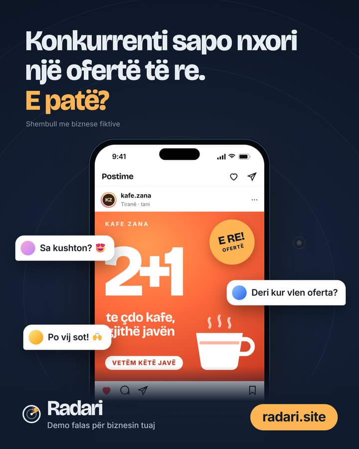 Reklama 4:5 e Radarit e bërë me Claude Code: „Konkurrenti sapo nxori një ofertë të re. E patë?“